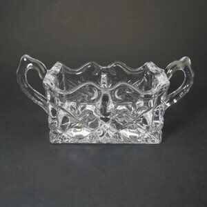 New in Box Clear Crystal Sugar Packet Holder with Dual Handles